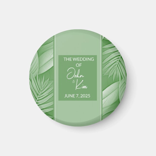 Tropical Green Wedding Magnet (Vorne)