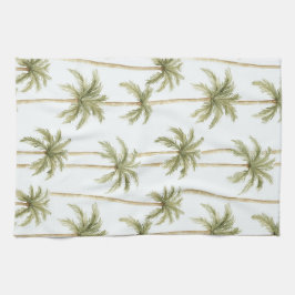 Tropical Green White Palm Trees Geschirrtuch