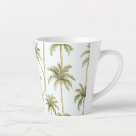 Tropical Green White Palm Trees Milchtasse
