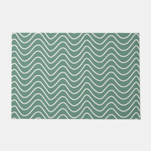 Tropical Green Zickzack Pattern Minimal Zigzag Fußmatte