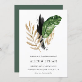 Tropical Greenerity Foliage Wedding Einladung