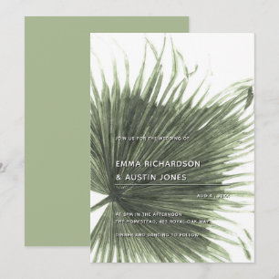 Tropical Greenerity Palm Botanic Wedding Einladung