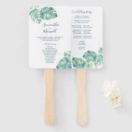 Tropical Greenerity Wedding Program Fan Fächer