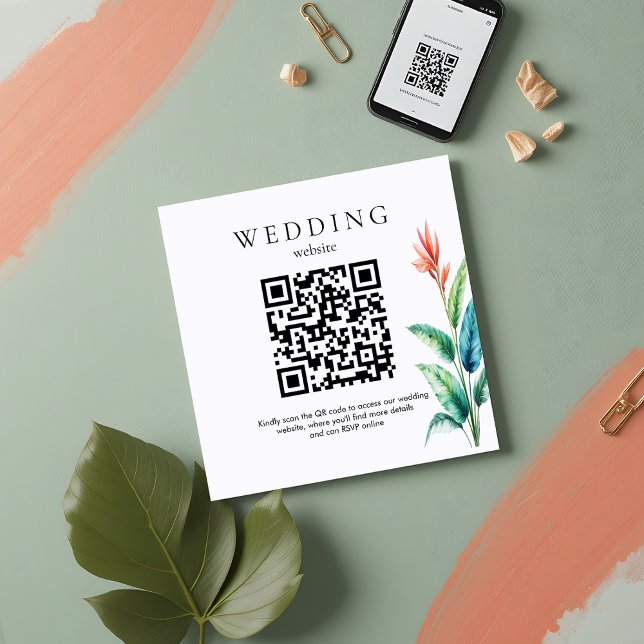 Tropical Greenerity Wedding Website QR Code UAWG Begleitkarte (Von Creator hochgeladen)