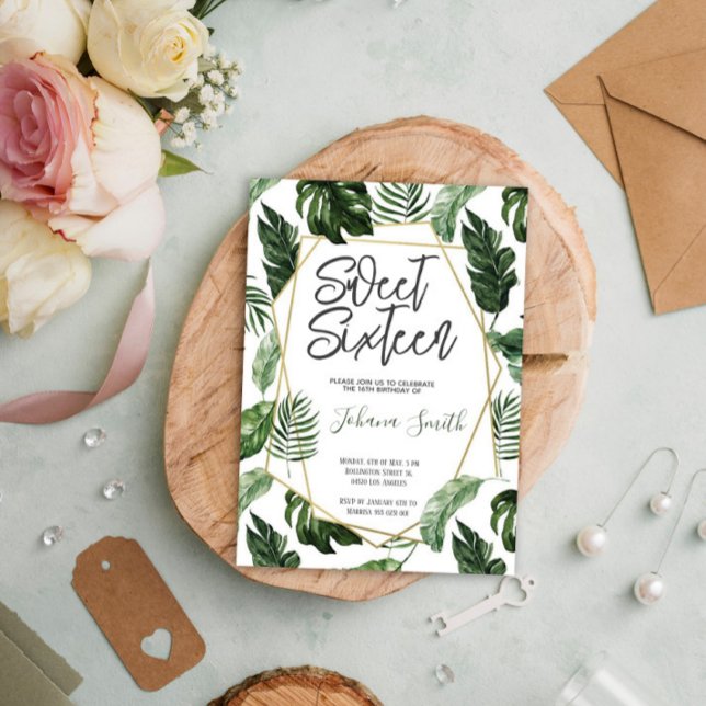 Tropical Greenery 16 . Geburtstag Geburtstag Einladung (Von Creator hochgeladen)