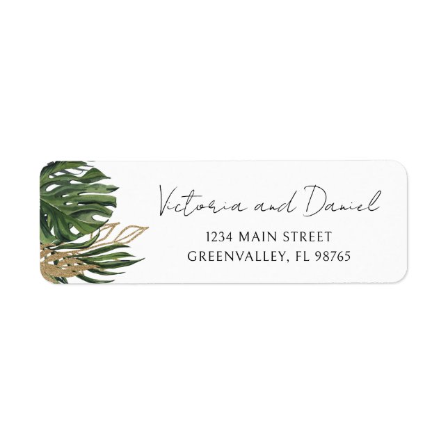 Tropical Greenery Botanical Boho Return Address (Vorne)