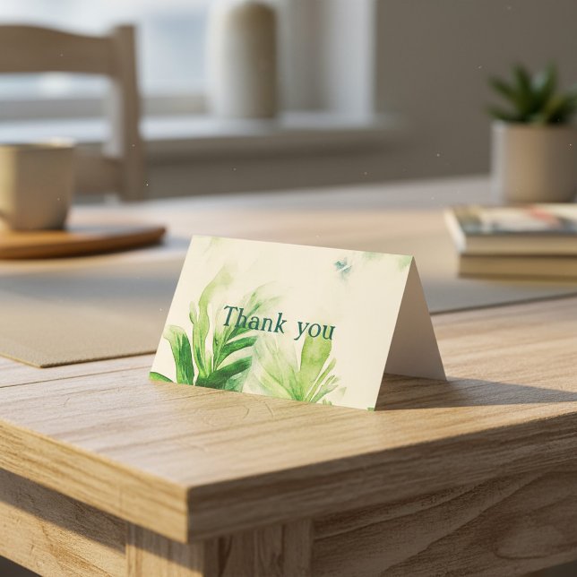 Tropical Greenery botanische Blätter danke Karte (Tropical Greenery botanical leafy thank you card.)