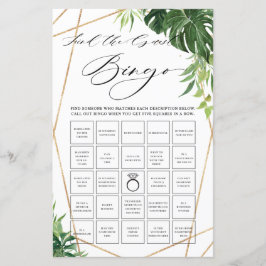 Tropical Greenery Bridal Finden Sie das Bingo Game
