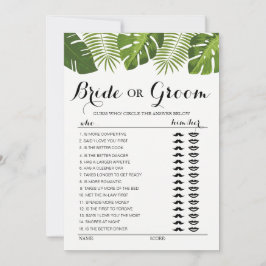 Tropical Greenery Bride oder Groom Spiel bearbeitb Einladung