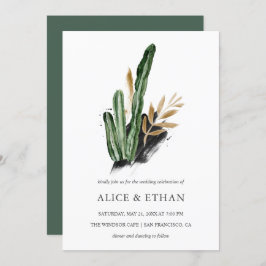 Tropical Greenery Cactus Wedding Einladung