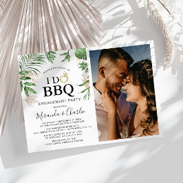 Tropical Greenery & Gold 'I Do GRILLEN' Couple Fot Einladung