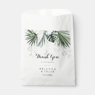 Tropical Greenery White Floral Vielen Dank für Ihr Geschenktütchen