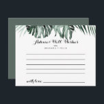 Tropical Greenery White Floral Wedding Advice Card Postkarte<br><div class="desc">Diese weiße,  tropische Trauung mit Blumen,  ist perfekt für eine rustikale Hochzeit. Die Einrichtung besteht aus grünen Palmenbouquets mit hübschen weißen Blume. Diese Karten sind ideal für Hochzeiten,  Brautparty,  Babydusche,  Graduiertenfest u.v.m. Personalisieren Sie die Karten mit den Namen der Braut und Bräutigam,  den Eltern,  die Sie werden oder Absolvent.</div>