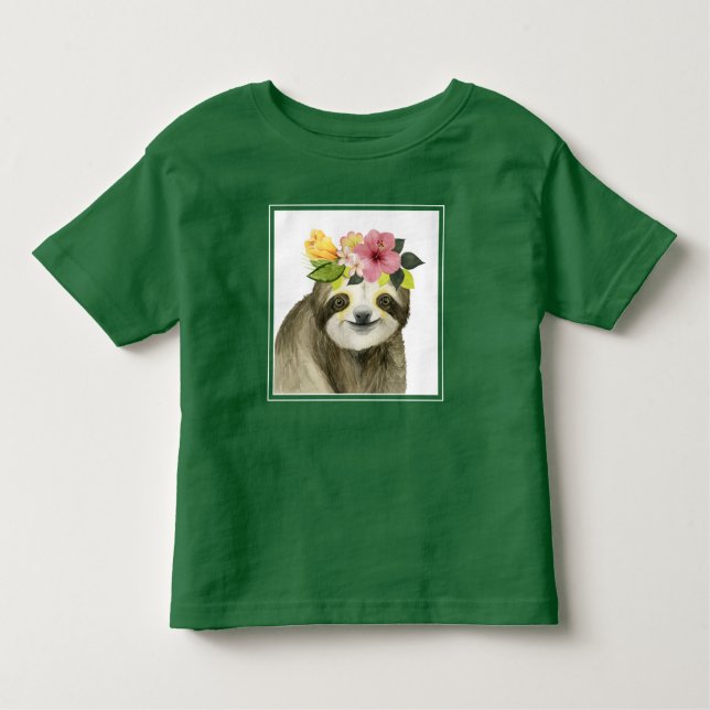 Tropical Halo | Sweet Sloth Kleinkind T-shirt (Vorderseite)