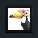 Tropical Halo - Toucan Erinnerungskiste<br><div class="desc">Tropical Halo III" von Grace Popp. Enthält einen Toucan-Vogel mit Blume.</div>