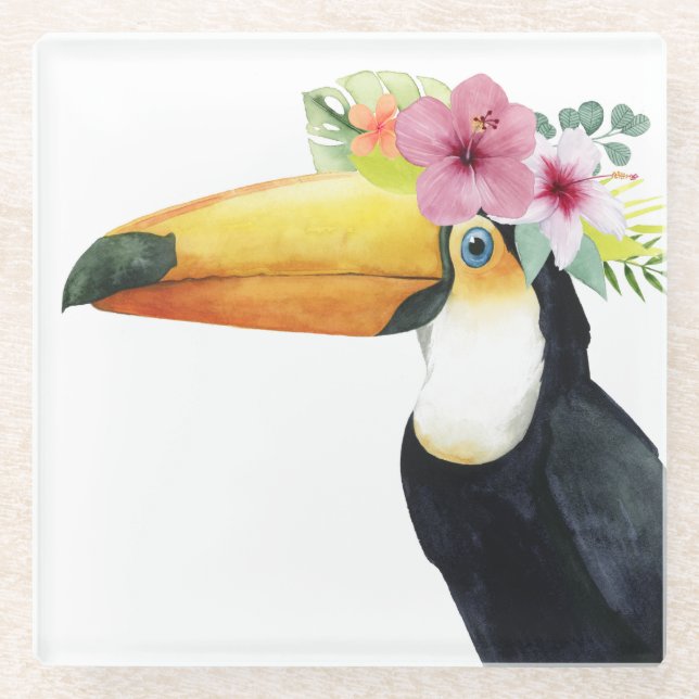 Tropical Halo - Toucan Glasuntersetzer (Vorderseite)