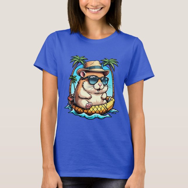 Tropical Hamster in Pineapple Floaty Cute Summer  T-Shirt (Vorderseite)