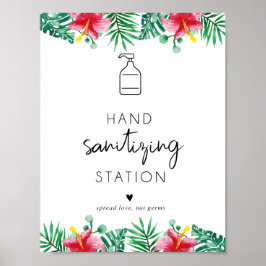 Tropical Hand Sanitization Station Poster