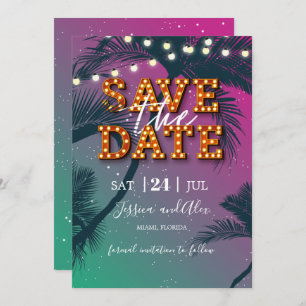 Tropical Havana Night Save the Date Card