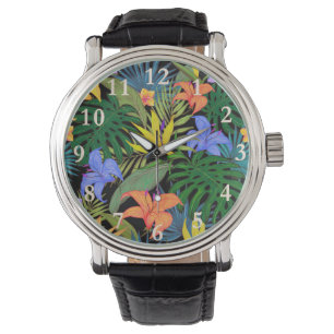 Tropical Hawaii Aloha Blume Graphic Armbanduhr