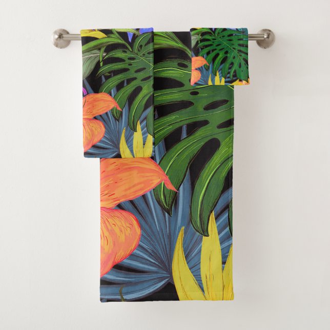 Tropical Hawaii Aloha Blume Graphic Badhandtuch Set (Insitu)