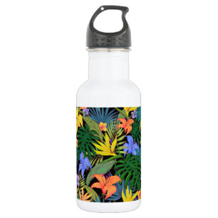 Tropical Hawaii Aloha Blume Graphic Edelstahlflasche