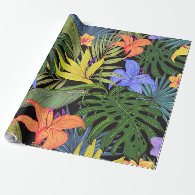 Tropical Hawaii Aloha Blume Graphic Geschenkpapier (Ungerollt)