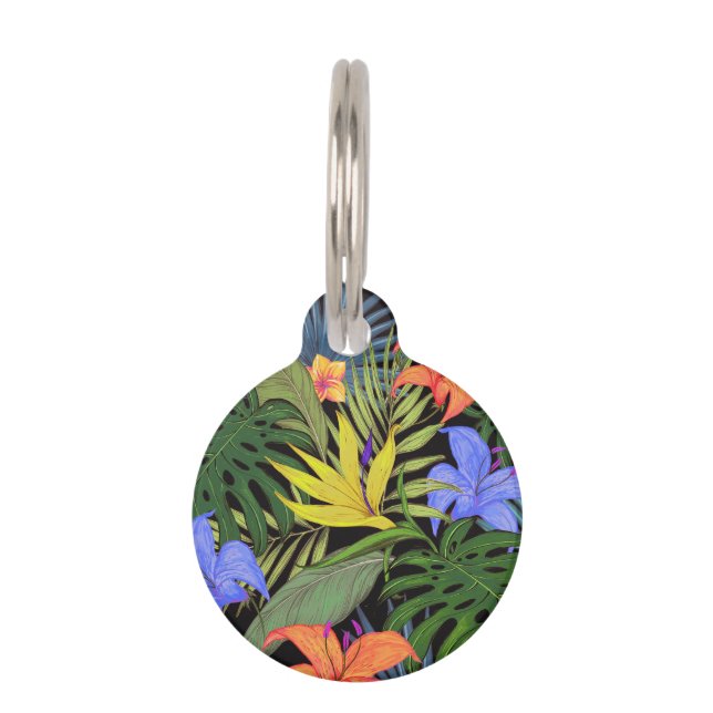 Tropical Hawaii Aloha Blume Graphic Haustiermarke (Vorderseite)