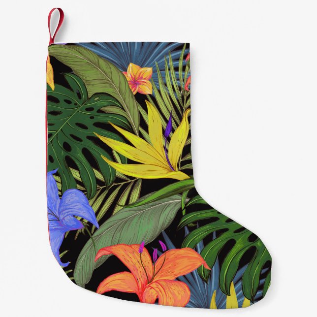 Tropical Hawaii Aloha Blume Graphic Kleiner Weihnachtsstrumpf (Vorderseite)