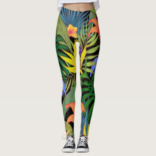 Tropical Hawaii Aloha Blume Graphic Leggings
