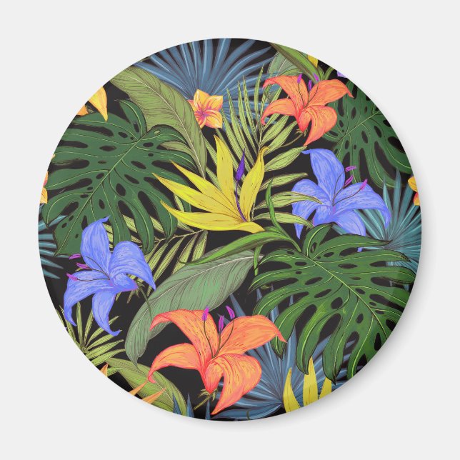 Tropical Hawaii Aloha Blume Graphic Magnet (Vorne)