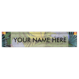 Tropical Hawaii Aloha Blume Graphic Namensplakette