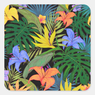 Tropical Hawaii Aloha Blume Graphic Quadratischer Aufkleber