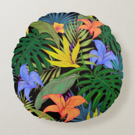 Tropical Hawaii Aloha Blume Graphic Rundes Kissen