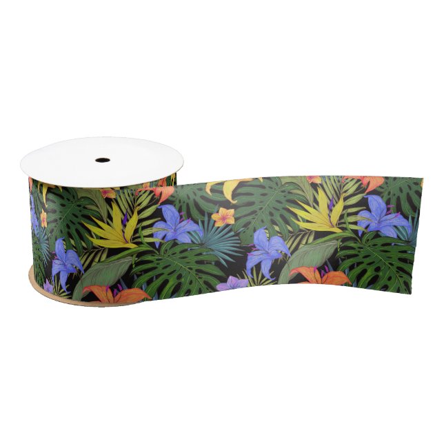 Tropical Hawaii Aloha Blume Graphic Satinband (Spule)