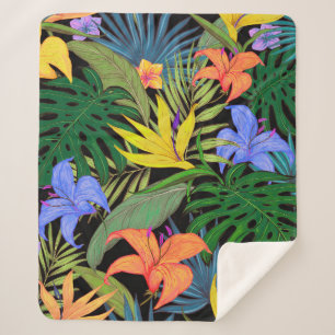 Tropical Hawaii Aloha Blume Graphic Sherpadecke