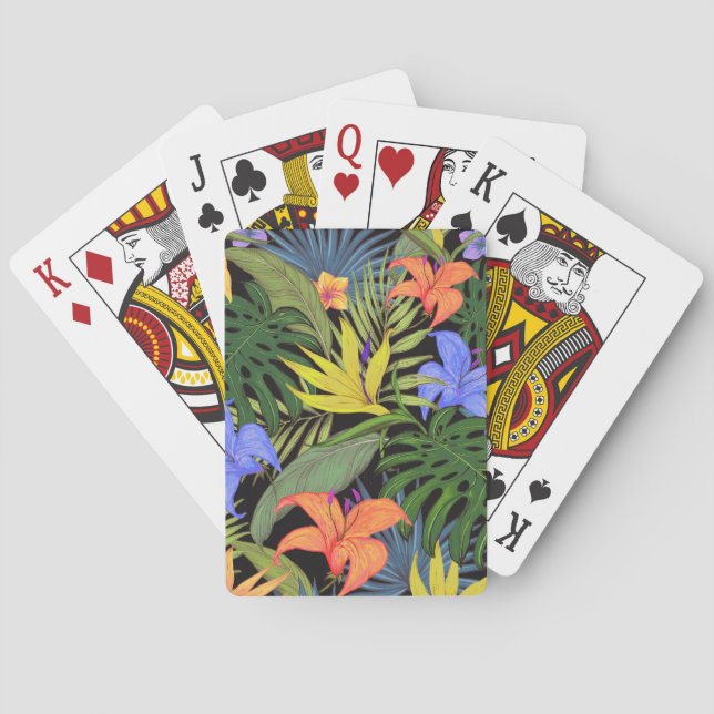 Tropical Hawaii Aloha Blume Graphic Spielkarten (Rückseite)