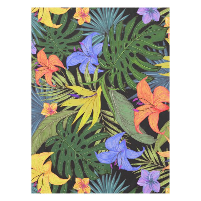 Tropical Hawaii Aloha Blume Graphic Tischdecke (Vorderseite)