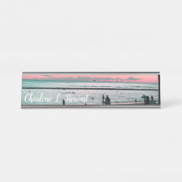 Tropical Hawaii Beach Desk Name Plakat Schreibtischnamensplakette