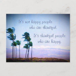 Tropical Hawaii Palmen Bäume Dankbare Leute zitier Postkarte