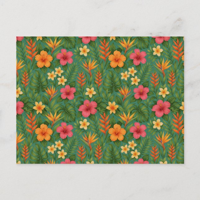 Tropical/Hawaii patterned floral Postkarte (Vorderseite)