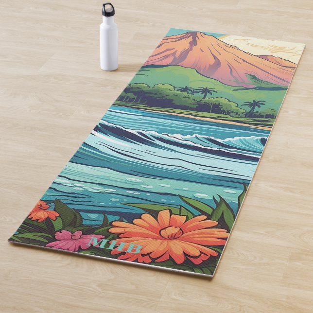 Tropical Hawaiian Beach and Mountain Yoga Mat Yogamatte (Beispiel)