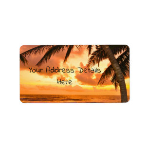 Tropical Hawaiian Island Adressaufkleber