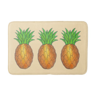 Tropical Hawaiian Island Ananas Beach Print Badematte