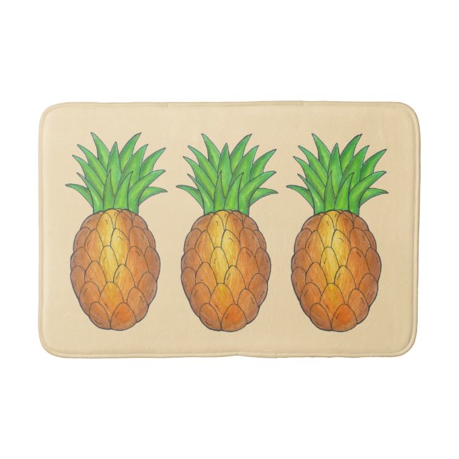 Tropical Hawaiian Island Ananas Beach Print Badematte (Vorderseite)