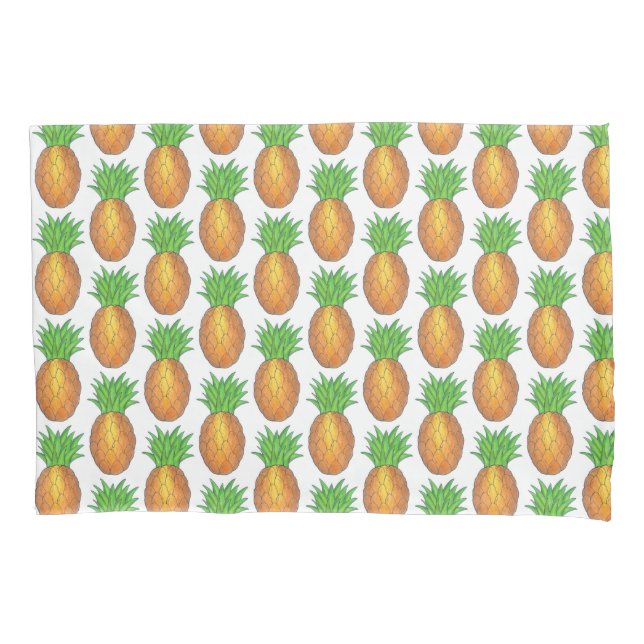 Tropical Hawaiian Island Ananas Beach Print Kissenbezug (Vorderseite)