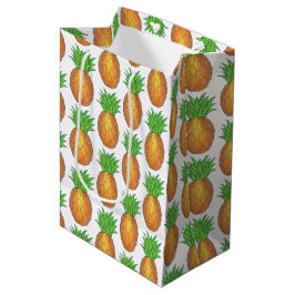 Tropical Hawaiian Island Ananas Beach Print Mittlere Geschenktüte