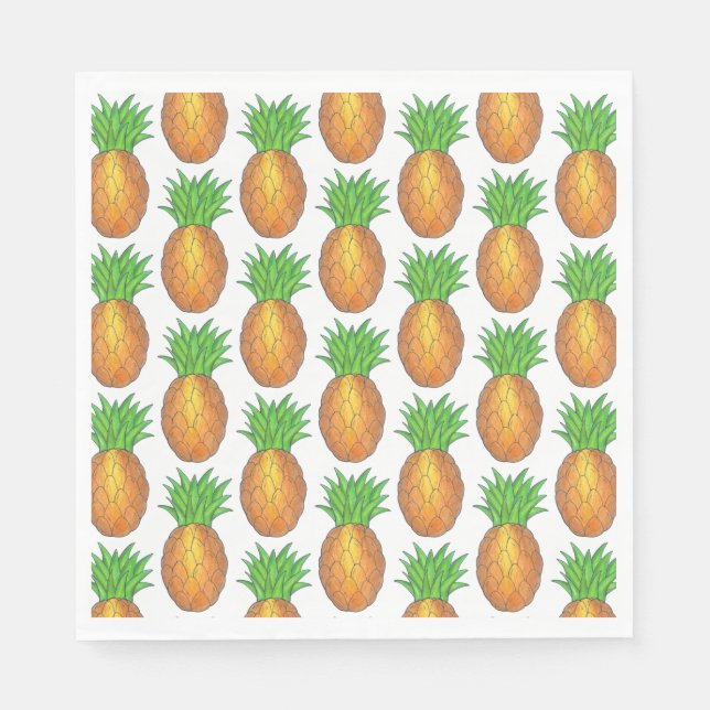 Tropical Hawaiian Island Ananas Beach Print Serviette (Vorderseite)