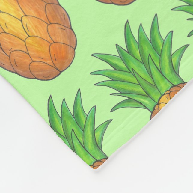 Tropical Hawaiian Island Luau Ananas Frucht Fleecedecke (Ecke)