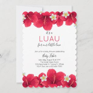 Tropical Hawaiian Luau Baby Shower Einladung, Red Einladung